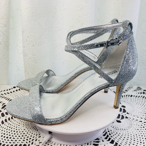 Michael Kors Ava Mid Sandal Size 8.5 Silver Color NEW WITH BOX.#0679 - Picture 8 of 17